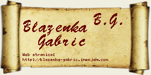 Blaženka Gabrić vizit kartica